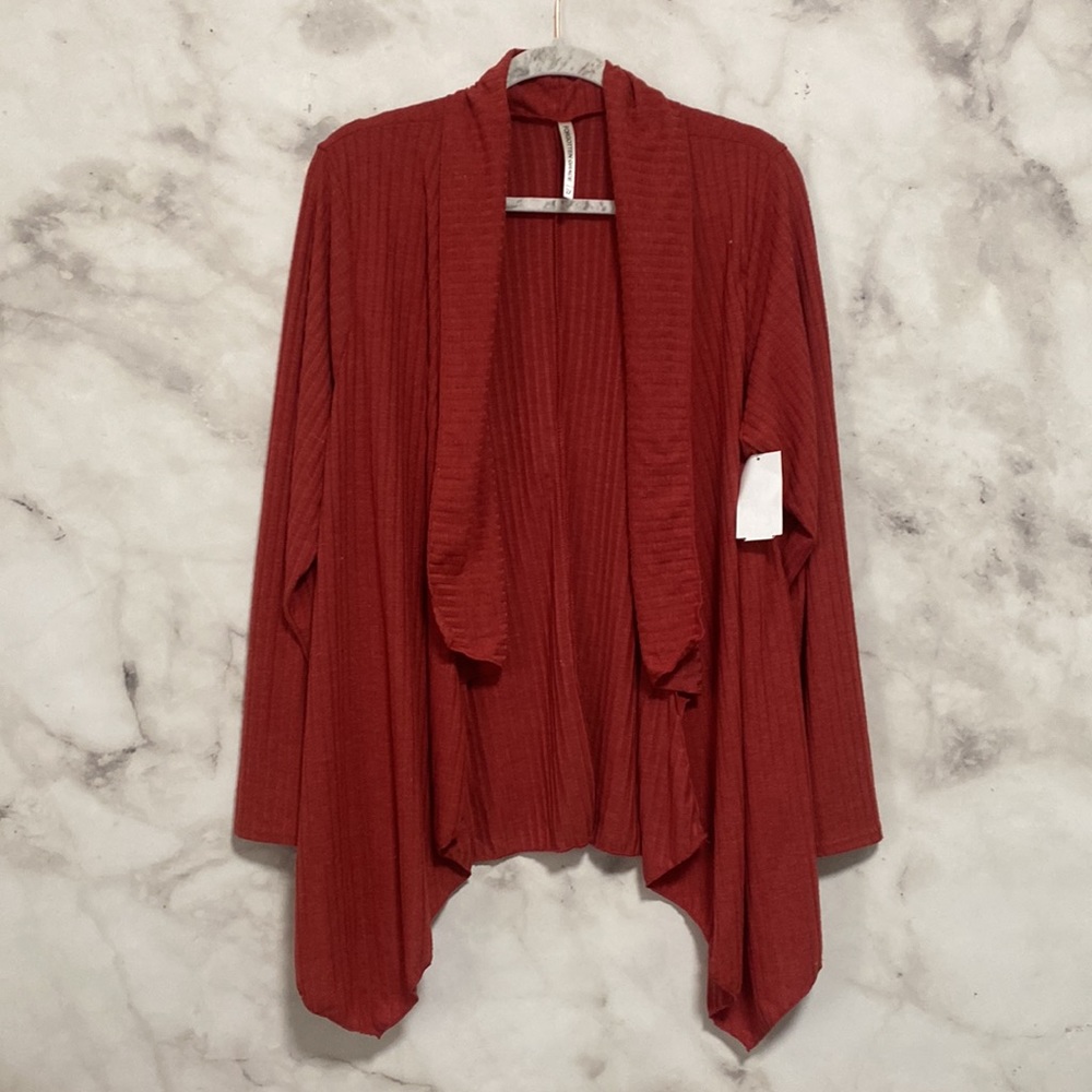 Forgotten Grace Open Front Lightweight Ribbed Cardigan - Picture 3 of 10